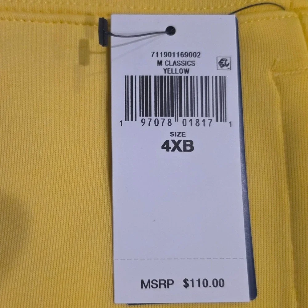Polo Ralph Lauren Mens Double Knit Shorts Yellow Black Logo Spellout Graphic 4XB